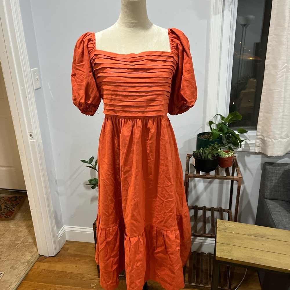 NEW WITH TAGS Abercrombie & Fitch Emerson Poplin Puff Sleeve Dress, Size XXL